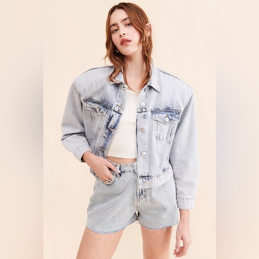 Nocturne Studded Denim Jacket by Free People NWT